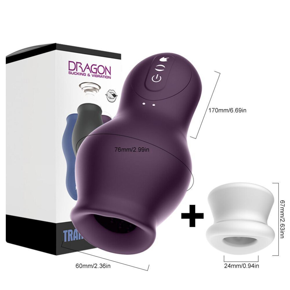 (purple) Masturbator for Men Automatic Sucking Male Machine Oral Vaginal Penis Vibrator Sex Toy for Men Masturbation Cup Blowjobs Machine