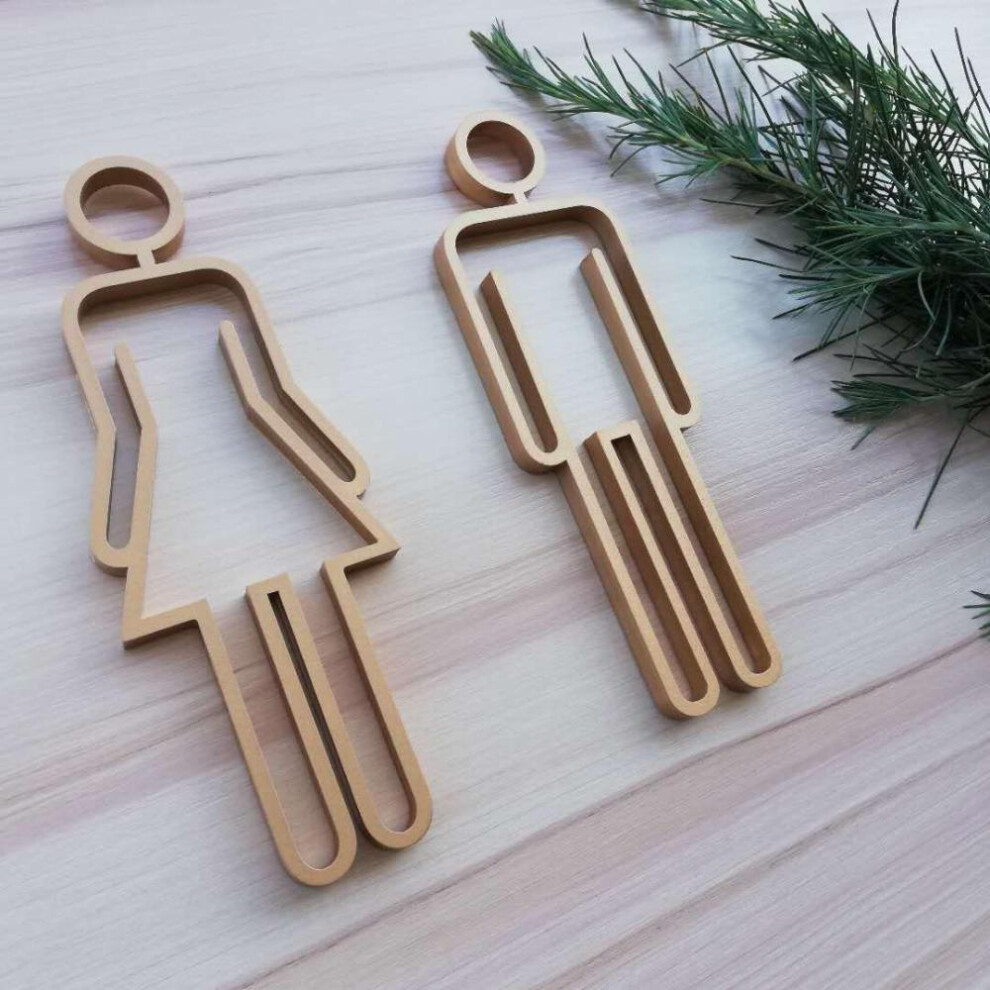 (gold) Toilet Door Sign For Hotel,office,home Toilet Symbol Bathroom Signage Wc Plaque Restroom Sign
