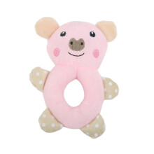 Plush teething toy for dogs with animal shapes, circular anti-anxiety toy for puppies