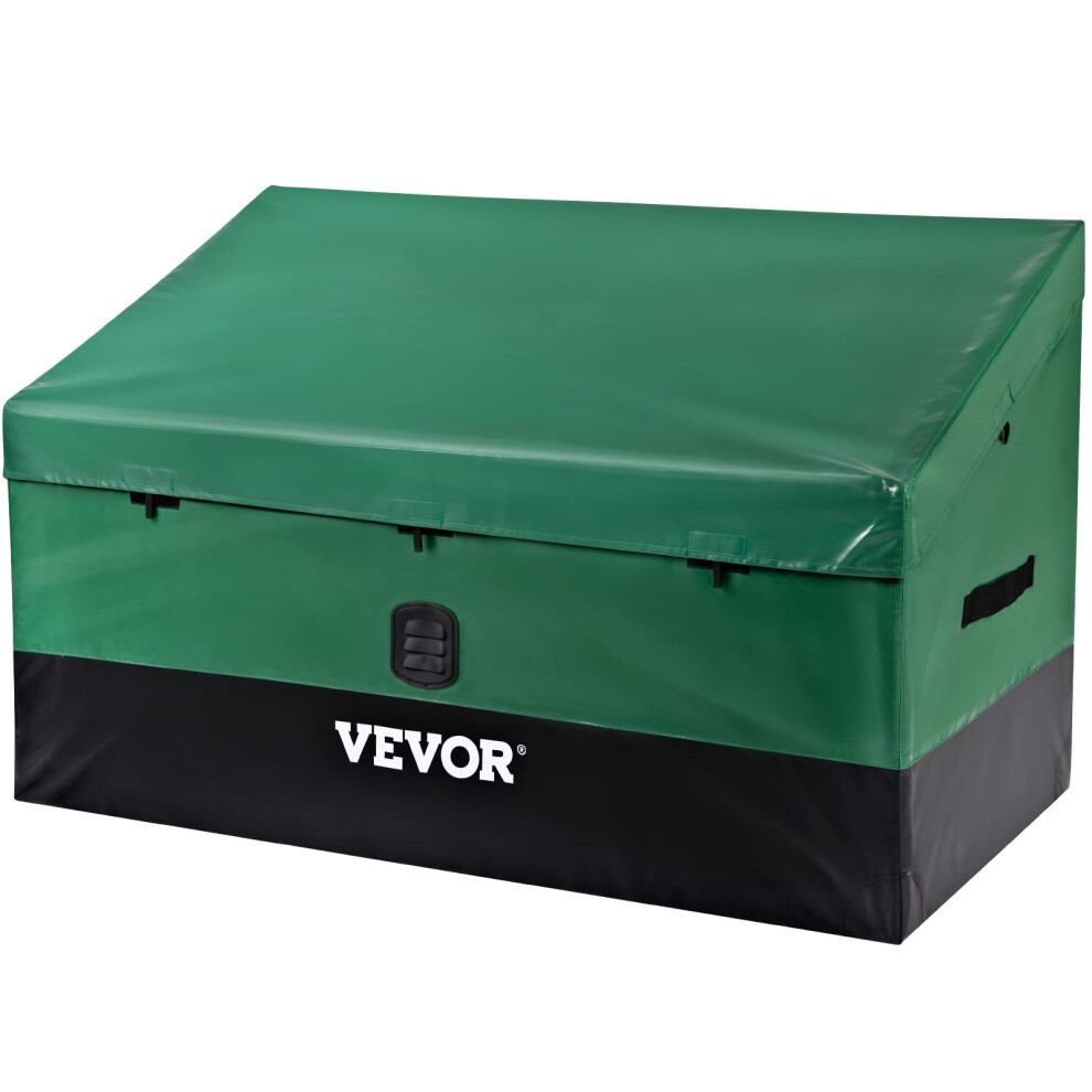 VEVOR Outdoor Storage Box  100 Gallon Waterproof PE Tarpaulin Deck Box wGalvanized Frame  AllWeather Protection  Portable  fo