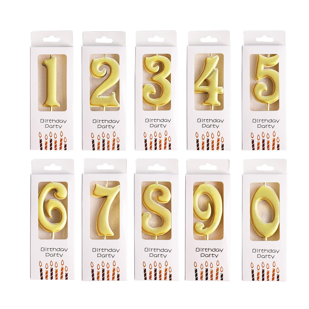 PHD CAKE 10Count 09 Gold Number Birthday Candles  Number One Birthday  Gold Number Candles  Party Celebration  Baby Showers