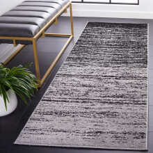SAFAVIEH Adirondack Collection Runner Rug 26 x 8 Silver Black Modern Ombre Design NonShedding Easy Care Ideal for