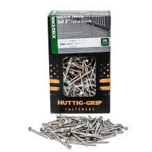 Huttig-Grip Fence Deck Nails 2 inches 6d for Wood Fencing HGN6OGSTDK5 Spiral Shank Outdoor Galvanized Finish, 5 lb Pack of 690 Nails