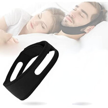 (Black) Anti Snoring Chin Strap,stop Snoring Chin Strap For Cpap Users, Adjustable Anti Snore Reduction Device For Sleeping Better,breathable Stop Snoring Sle