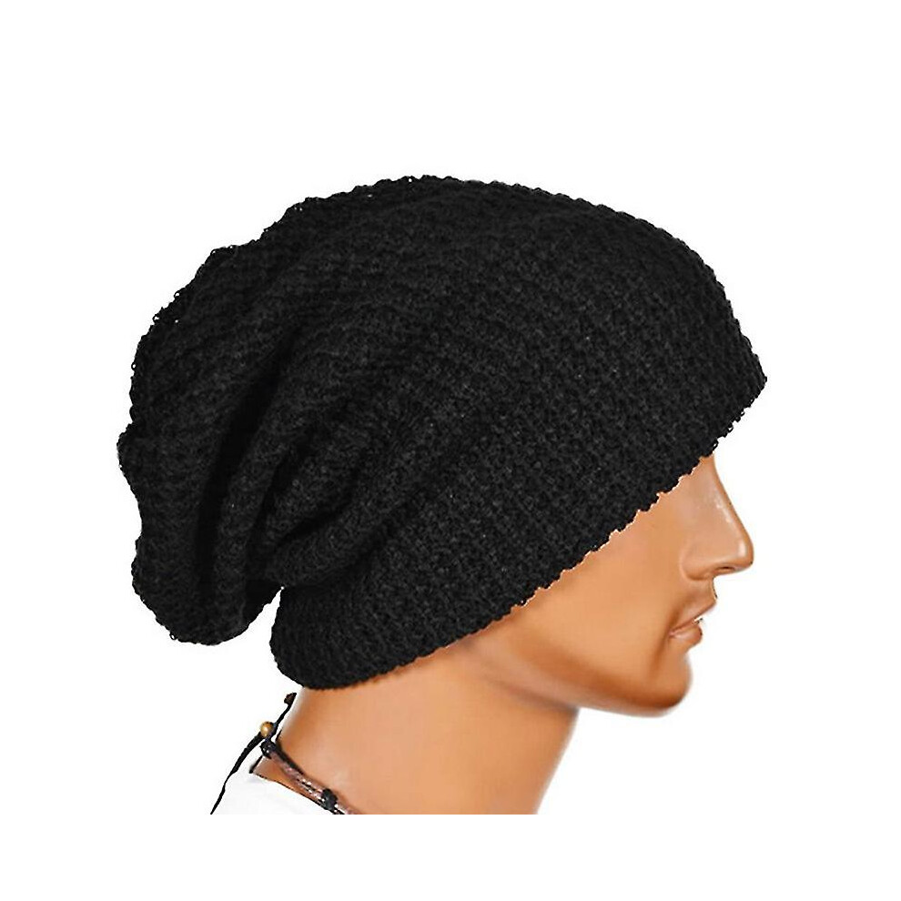 (Black) Men Lady Oversize Beanie Skull Cap Slouchy Knit Hats-image-OPC-PFS8GYN-NEW