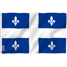 ANLEY Fly Breeze 3x5 Foot Quebec Flag - Vivid Color and Fade Proof - Canadian Province of Quebec Flags with Brass Grommets 3 X 5 Ft