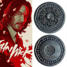 John Wick: Kapitel 4 Blut-Versprechen Marker-Münze – Sammler-Replik Cosplay Requisiten Abzeichen Zubehör für Damen und Herren