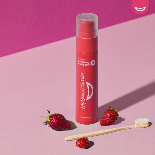 MySweetSmile Strawberry Flavoured Toothpaste - Advanced Fluoride Formula 1