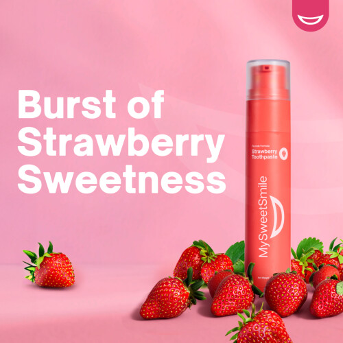 MySweetSmile Strawberry Flavoured Toothpaste - Advanced Fluoride Formula 2