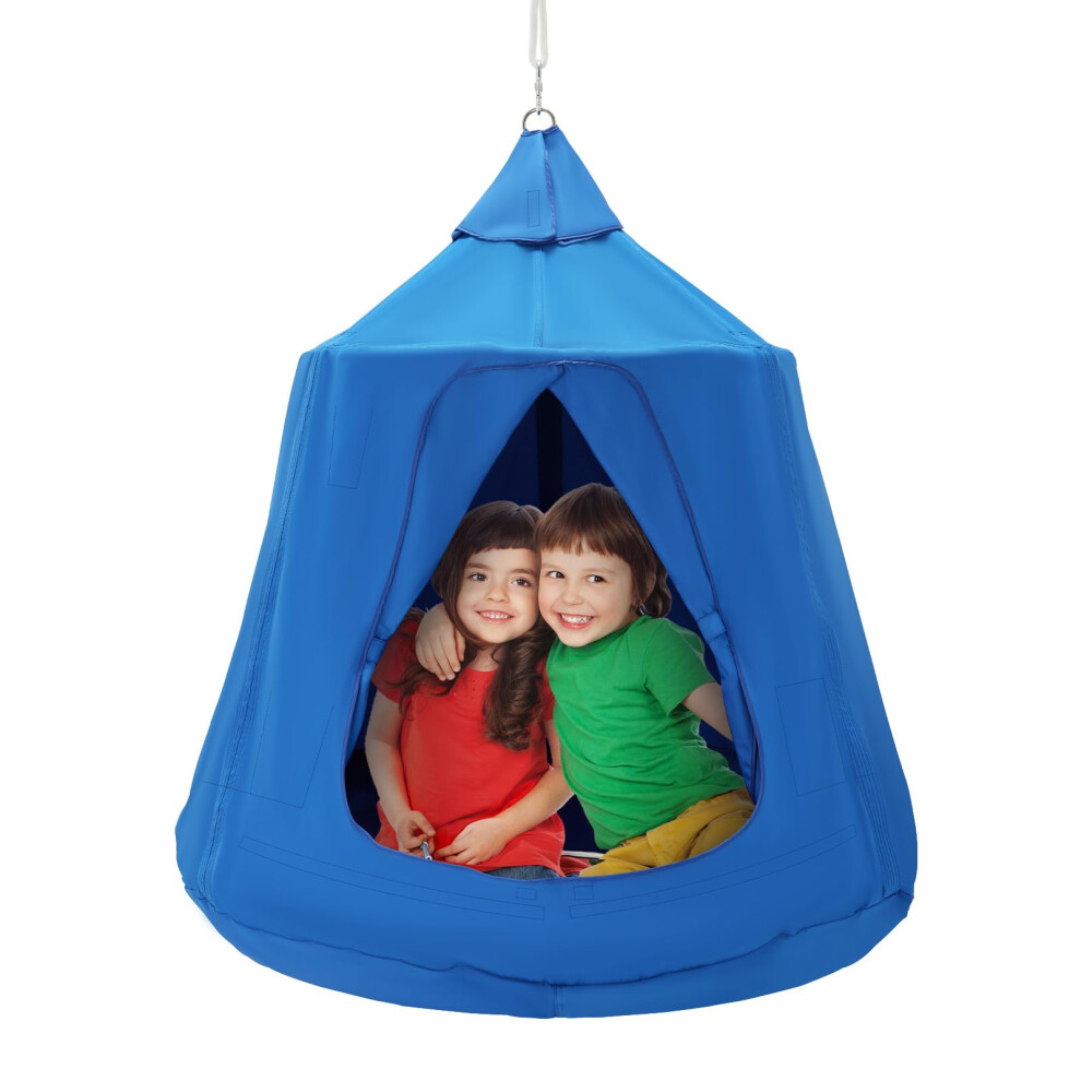 VEVOR Hanging Tree Tent  330 LBS Capacity Hanging Tent Swing for Indoor and Outdoor Hammock Sensory Swing Chair wLED Lights Str