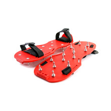 QWORK Spiked Shoes 1 Pair Lawn Aerator Shoes with 1 Short Spikes Perfect For Epoxy Floor Overlays Cover Installation Red C