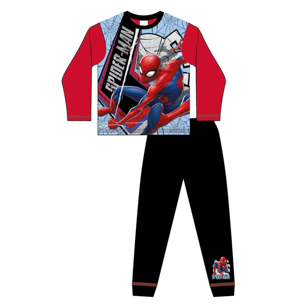Spiderman Pyjamas Long Sleeve Boys Official Marvel Merchandise 2 to 12 Years