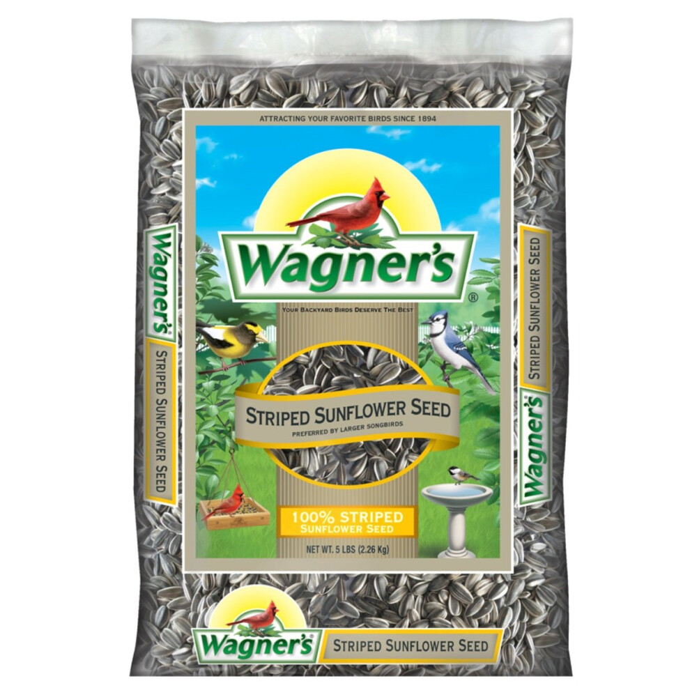 Wagners 62028 Striped Sunflower Seed Wild Bird Food  5Pound Bag