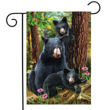 Black Bear Family Nature Garden Flag 12.5 x 18 Everyday Outdoors Briarwood Lane