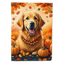 Caroline's Treasures DAC1049GF Golden Retriever Fall Garden Flag Mailbox Flag Decorative Yard Flag Banner Outside Patio Artwork Yard Flower Beds Gar