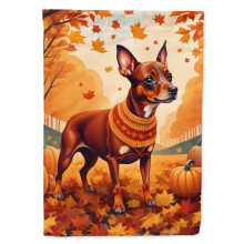 Caroline's Treasures DAC1058GF Red Miniature Pinscher Fall Garden Flag Mailbox Flag Decorative Yard Flag Banner Outside Patio Artwork Yard Flower Bed