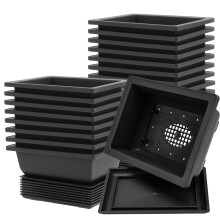 HEIHAK 20 PCS Vasi di Allenamento Bonsai 9 Pollici, Vasi Retangolari con 20 Vassoi di Umidità e Rete di Drenaggio