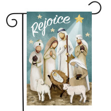 Briarwood Lane Rejoice Nativity Christmas Garden Flag Primitive Manger 12.5"""" x 18""""