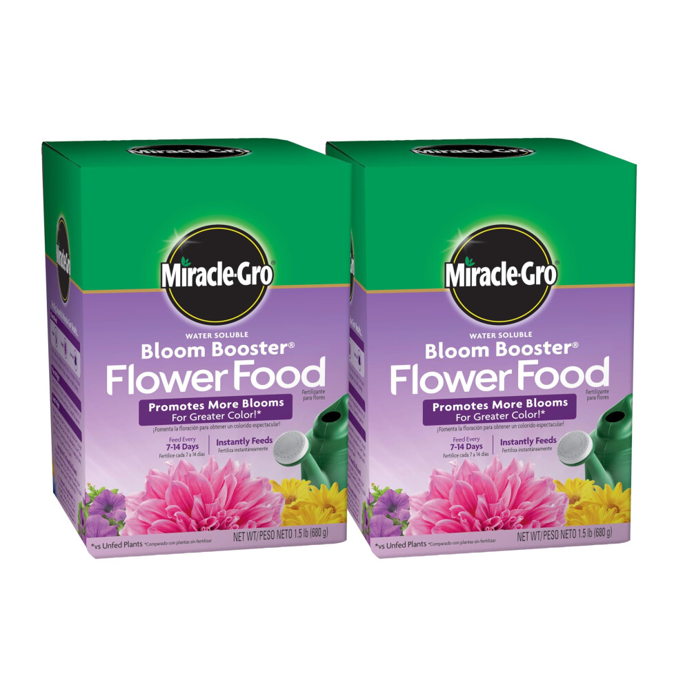 MiracleGro Water Soluble Bloom Booster Flower Food  for Use on All Annuals and Perennials  15 lbs  2Pack