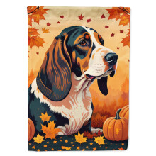 Caroline's Treasures DAC1013GF Basset Hound Fall Garden Flag Mailbox Flag Decorative Yard Flag Banner Outside Patio Artwork Yard Flower Beds Garden