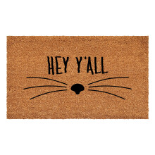 Calloway Mills Hey Yall Whiskers Doormat (Tan/Black 24"""" x 36"""" x 0.60"""")