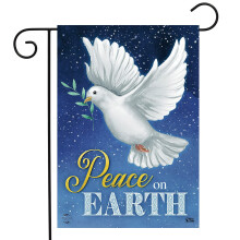 Peace on Earth Dove Christmas Garden Flag Olive Branch 12.5"""" x 18""""