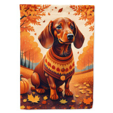 Caroline's Treasures DAC1043GF Dachshund Fall Garden Flag Mailbox Flag Decorative Yard Flag Banner Outside Patio Artwork Yard Flower Beds Garden Siz