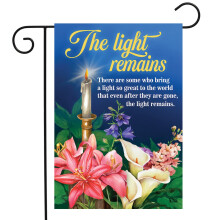 Briarwood Lane The Light Remains Bereavement Garden Flag Inspirational Floral 12.5"""" x 18""""
