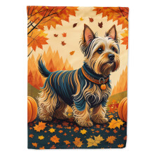 Caroline's Treasures DAC1075GF Silky Terrier Fall Garden Flag Mailbox Flag Decorative Yard Flag Banner Outside Patio Artwork Yard Flower Beds Garden