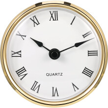 3-1/8 Inch (80 Mm) Quartz Clock Fit-up/insert With Roman Numeral, Quartz Movement (gold Rim),qwer25