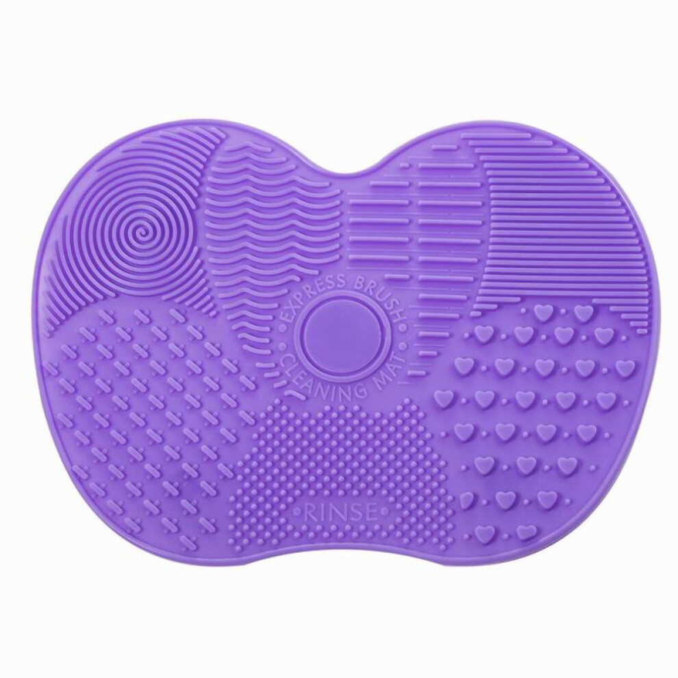 (purple) Silicone Brush Cleaner Cosmetic Make Up Washing Brush Gel Cleaning Mat Foundation Makeup Brush Cleaner Pad Scrubbe Board