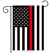 Thin Red Line Garden Flag Firefighter Patriotic 12.5"""" x 18"""" Briarwood Lane