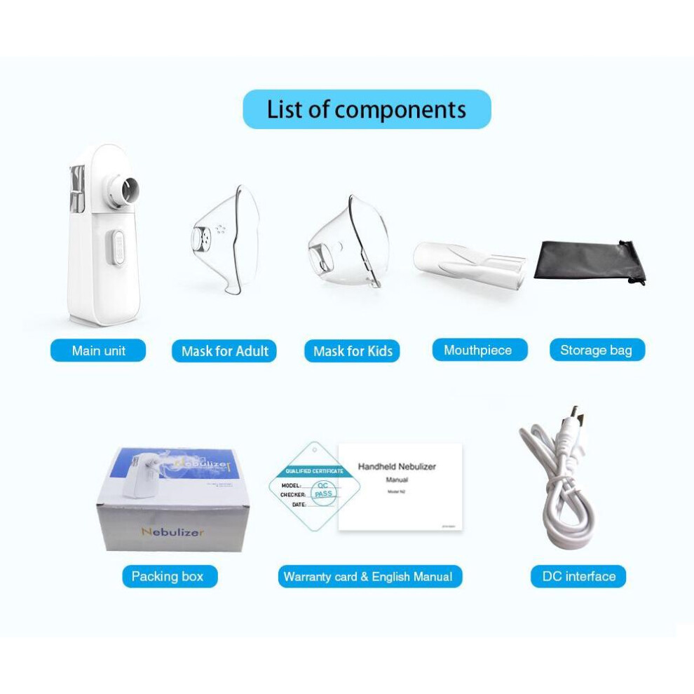Flash Sale-yongrow Portable Nebulizer Handheld Cool Mist Steam Mesh Inhaler Rechargeable For Kids Adults Daily Use