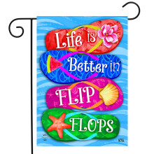 Briarwood Lane Better in Flip Flops Summer Double-Sided Garden Flag 12"""" x 18""""