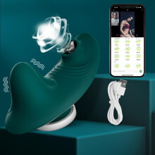 (green) Wearable Bluetooth APP Sucking Vibrator Clit Sucker G Spot Clitoris Stimulator Female Remote Control Vibrating Panties For Women