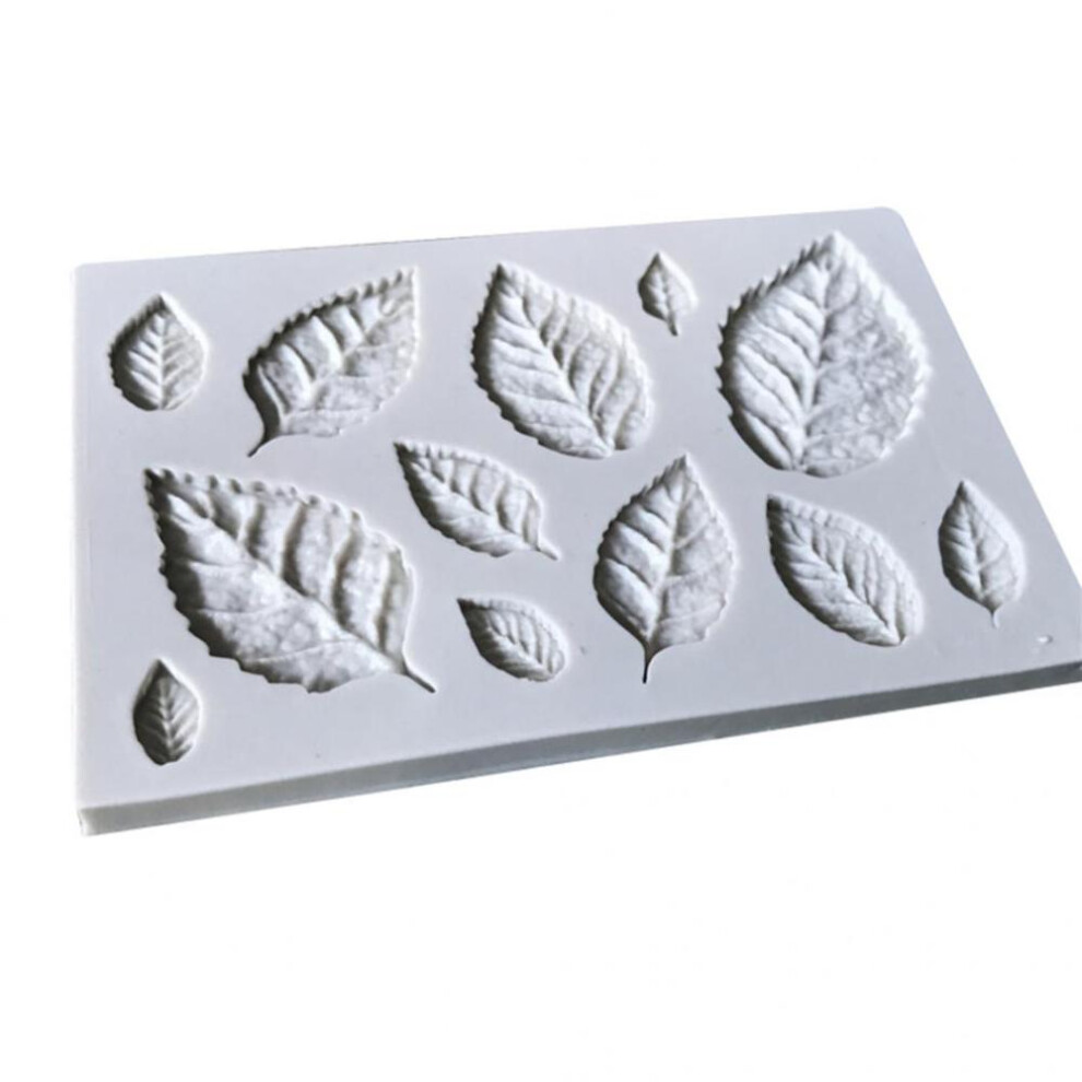 (gray) Leaves Silicone Mold Fondant Cake Chocolate Sugarcraft Decorating Baking Tool