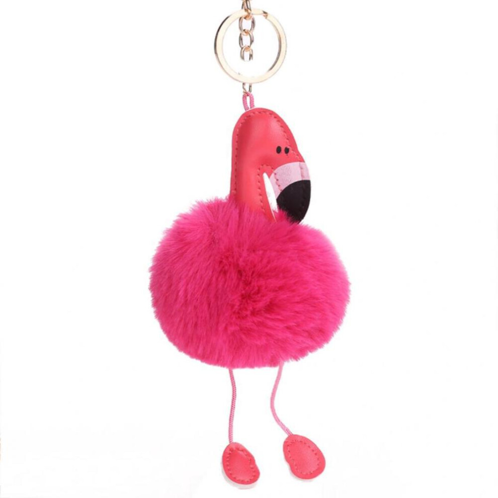 (Other) Plush Flamingo Pendant Key Chain Clasp Key Ring Keyring Handbag Car Decoration