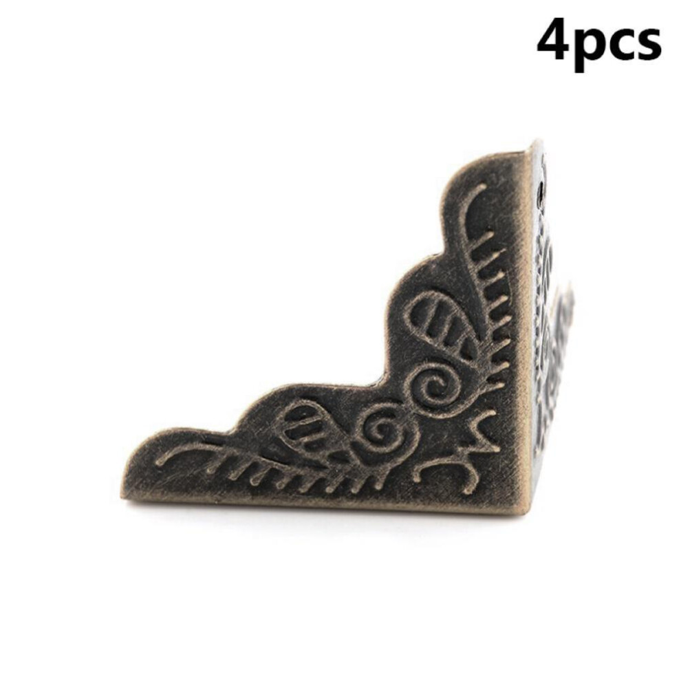 (as the picture) 2b-product 4pcs 25mm Antique Triangular Corner Bracket Hardware Luggage Case Protector