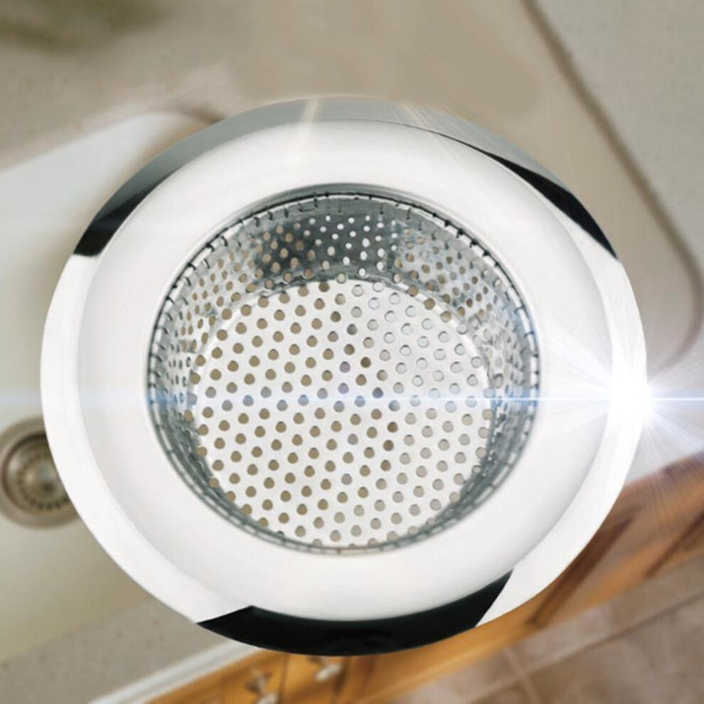 (silver, L) Sewer Floor Bathroom Kitchen Tools Stopper Kitchen Sink Filter Strainer Drain Net
