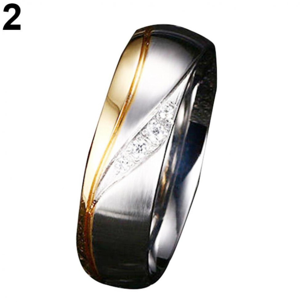 (Girl&apos;s 8) Fashion Gold Plated Titanium Steel Lover Ring Wedding Band Bridal Jewelry Gift