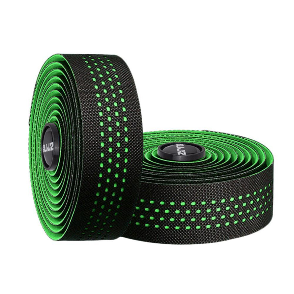 (green) Ztto Soft Breathable Road Bike Bicycle Handlebar Tape Cork Eva Pu Bar Tape Professional Cycling