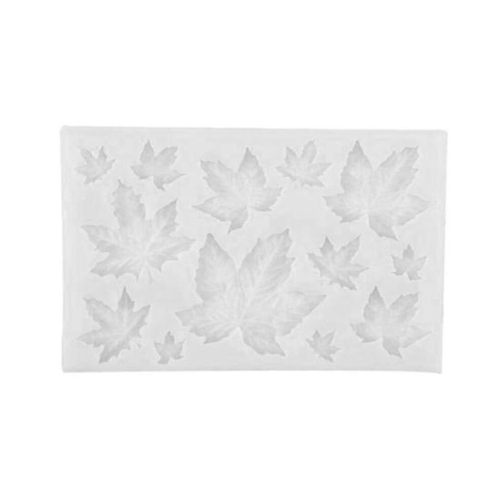 (grey white) Kitchen Chocolate Sugarcraft Silicone Fondant Mold Cake Decor Maple Leaves Mould