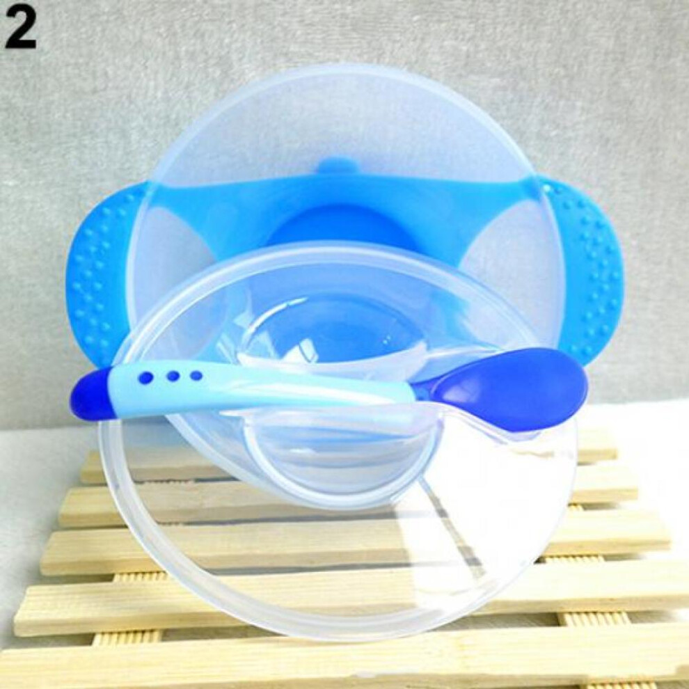 1 Set Baby Suction Bowl Temperature Color Changing Spoon Feeding Tableware Tool