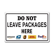 Do Not Leave Packages Here Delivery Sign - Metal Sign for Home Wall Porch Office 8x12 Inch
