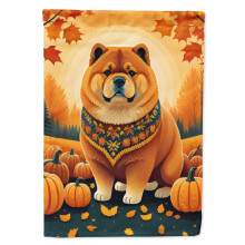 Caroline's Treasures DAC1037GF Chow Chow Fall Garden Flag Mailbox Flag Decorative Yard Flag Banner Outside Patio Artwork Yard Flower Beds Garden Siz