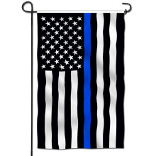 ANLEY [Double Sided] Premium Garden Flag Thin Blue Line USA Decorative Garden Flags - Weather Resistant & Double Stitched - 18 x 12.5 Inch