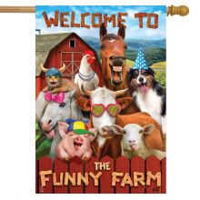 Briarwood Lane Funny Farm Summer House Flag 28 x 40
