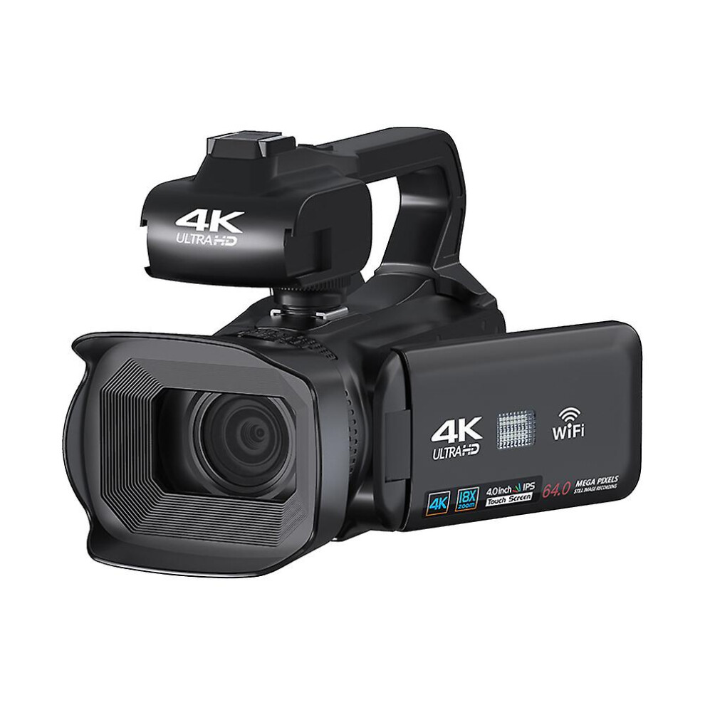 4K Video Recorder Camera 64Mp Camcorder For Stream Rotate 4.0Inch Touch Screen Professional Digital Camera Light 7364070665990