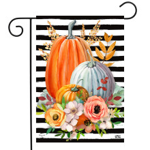 Briarwood Lane Striped Pumpkins Autumn Garden Flag Floral Fall 12.5"""" x 18""""