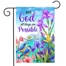 Briarwood Lane with God Religious Garden Flag Inspirational 12.5"""" x 18""""